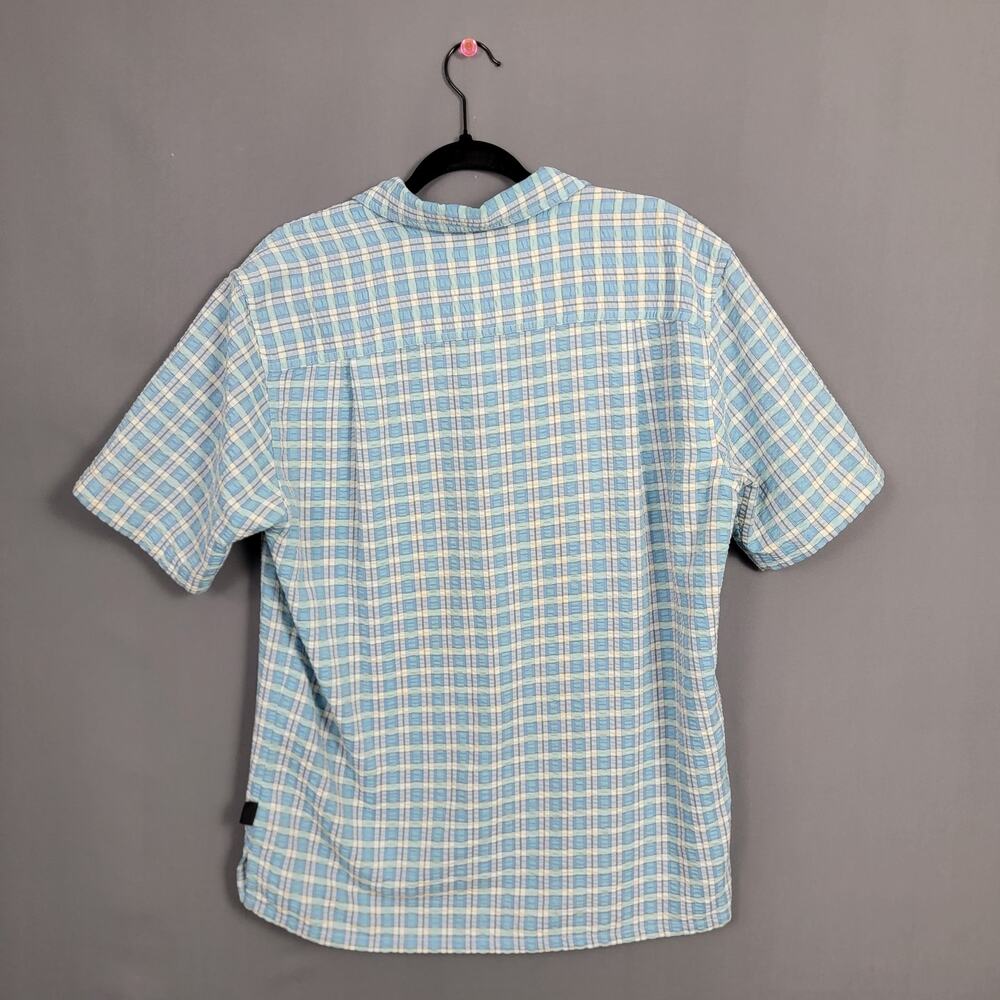 Patagonia Seersucker Plaid Short Sleeve Button Front Lightweight Outdoor Shirt - Picture 2 of 9